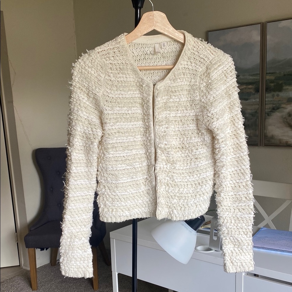 Frenchi Cream Textured Cardigan